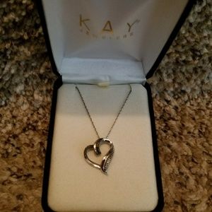 Black and white cz diamond necklace from Kays